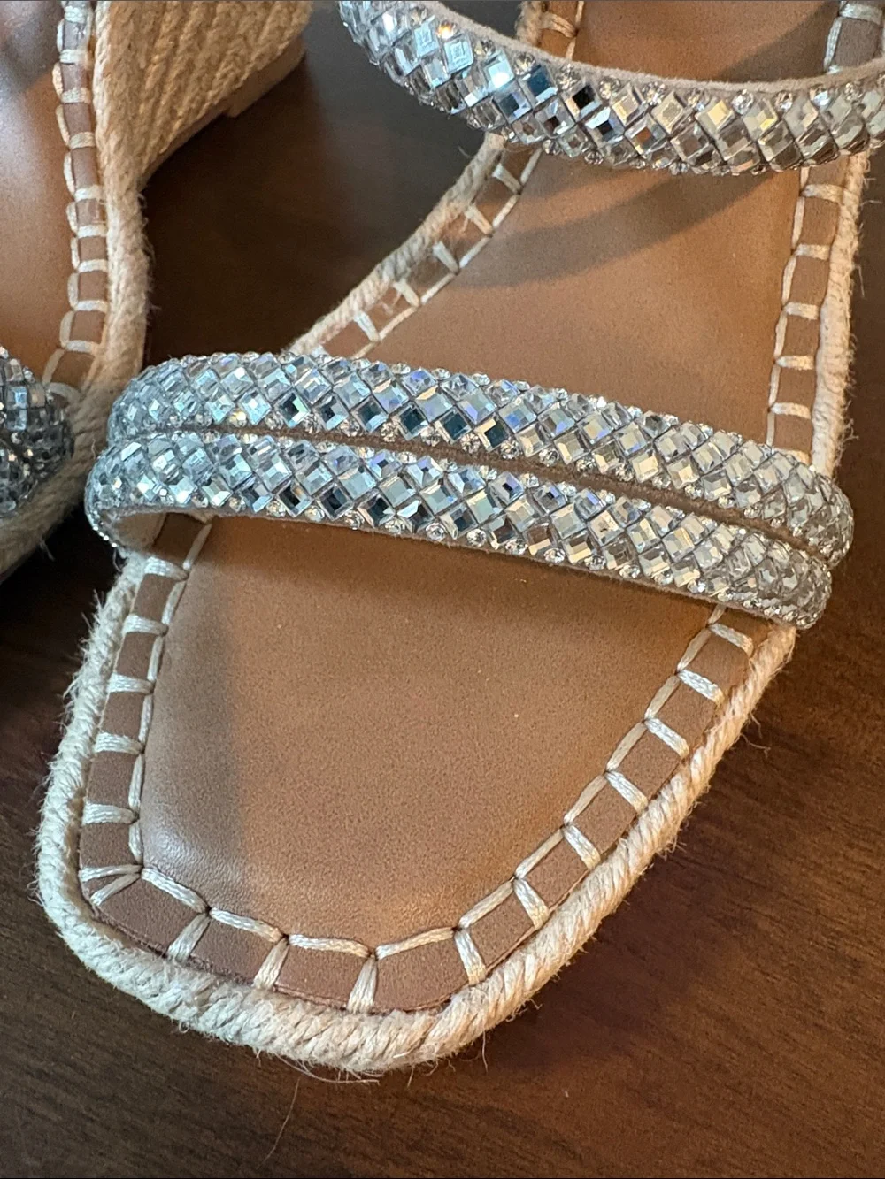 Steve Madden Silver Braided Multi-Strap Slide Platforms